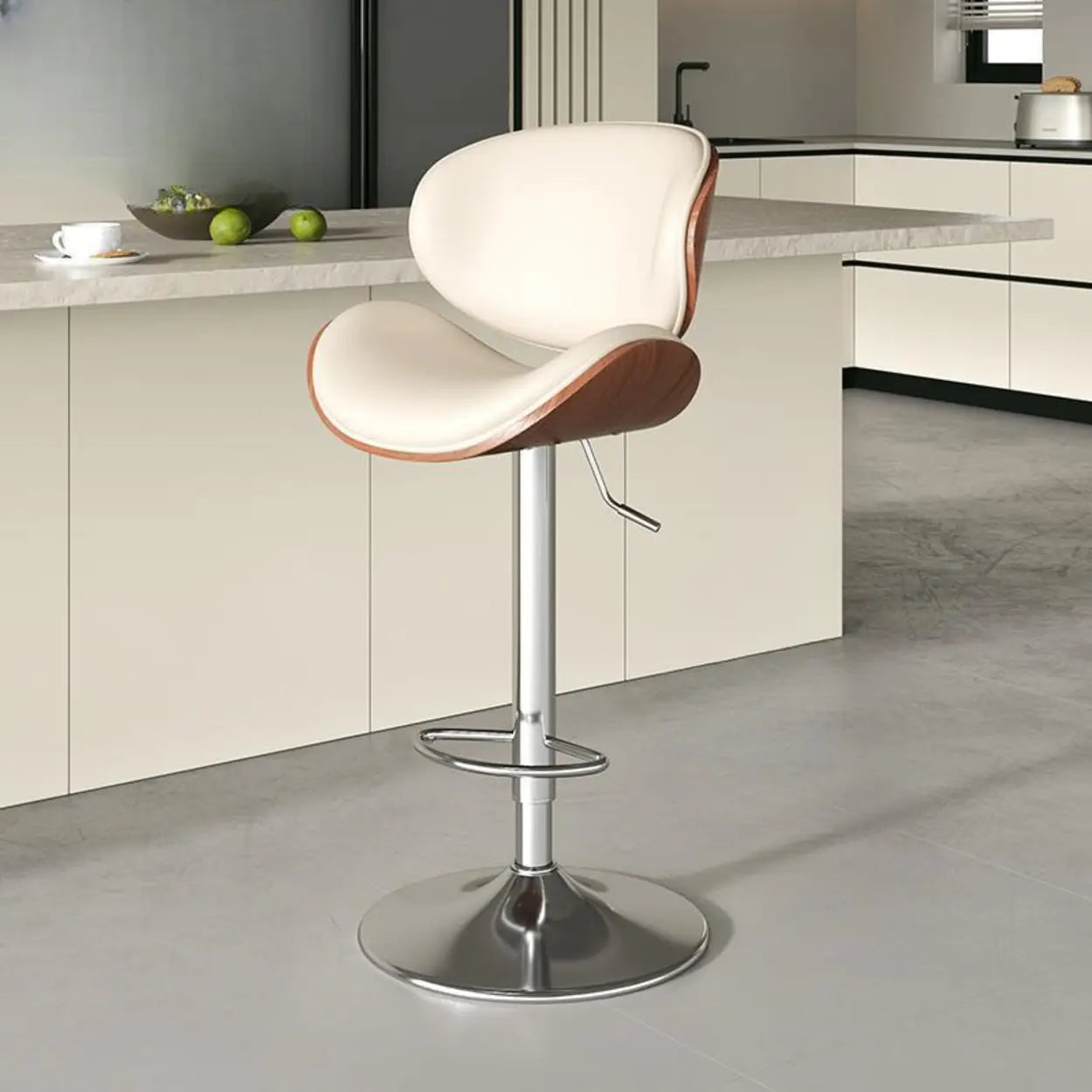 Swivel Adjustable Height Modern Ergonomic Backrest Bar Stool Image - 3