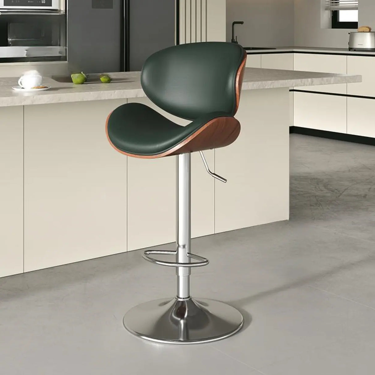 Swivel Adjustable Height Modern Ergonomic Backrest Bar Stool Image - 5