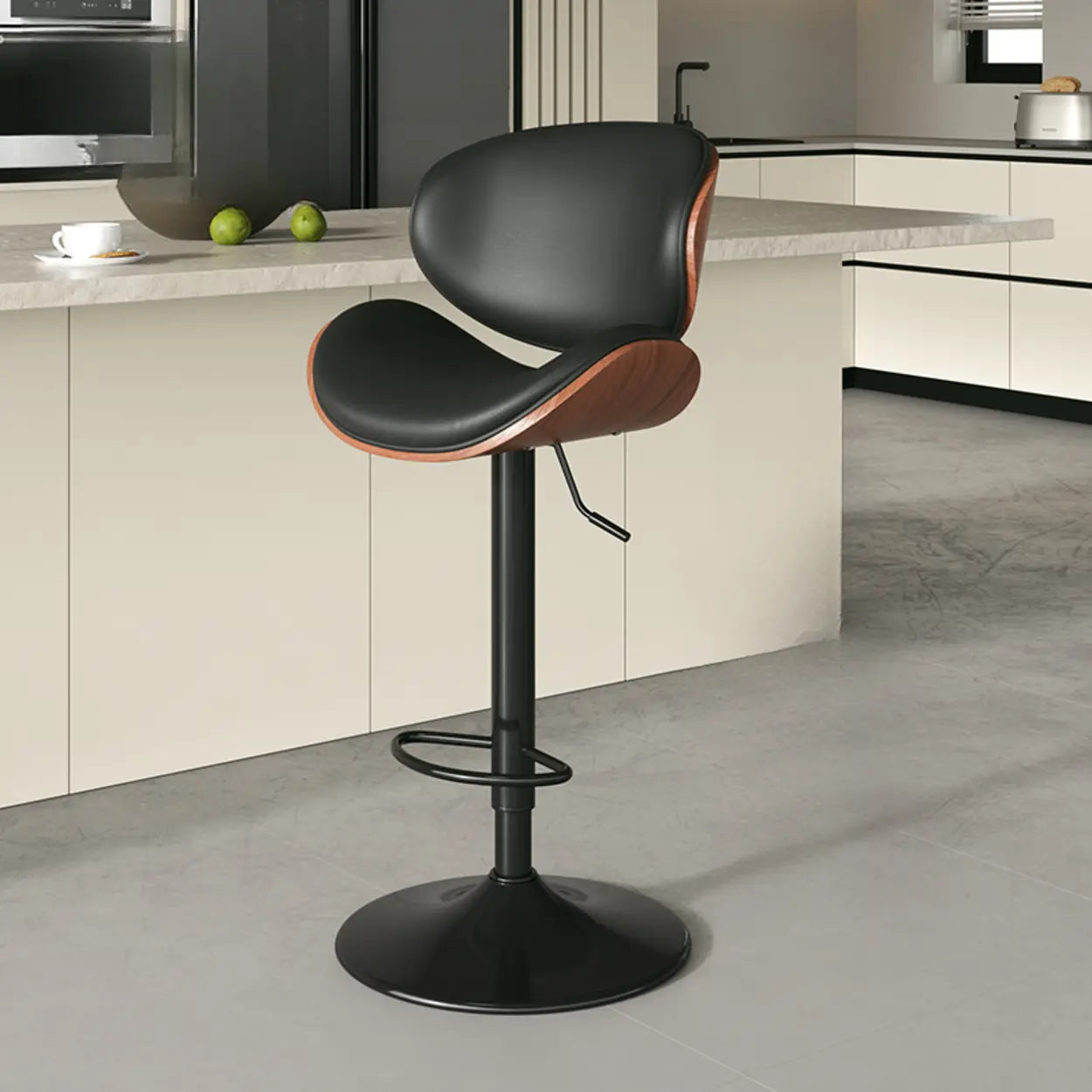 Swivel Adjustable Height Modern Ergonomic Backrest Bar Stool Image - 9