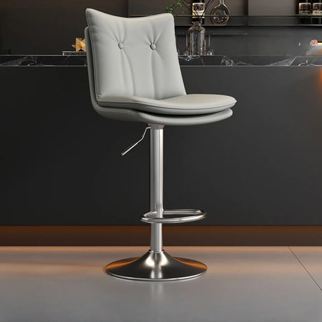 Swivel Adjustable Height Rectangular Leather Bar Stool Image - 2