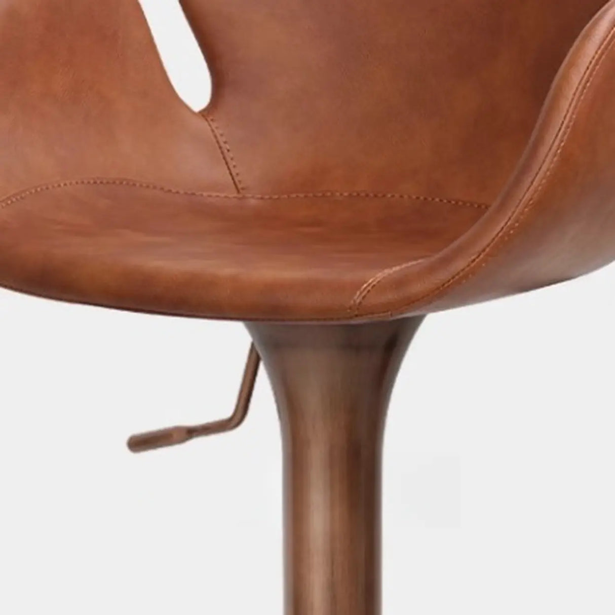 Swivel Adjustable Leather Bucket Bar Stool with Back Image - 14