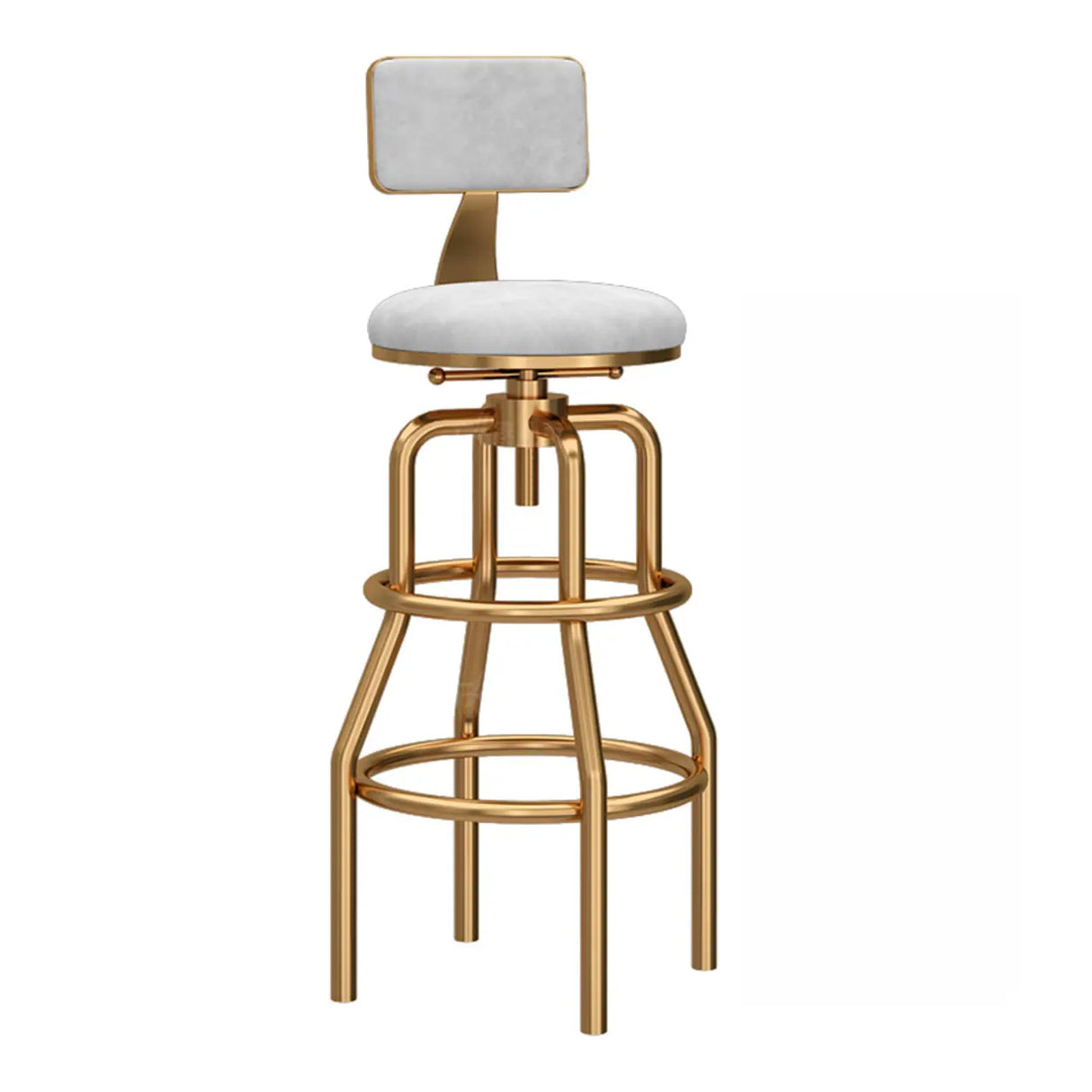 Swivel Adjustable Round Seat Iron Frame Bar Stool Image - 11