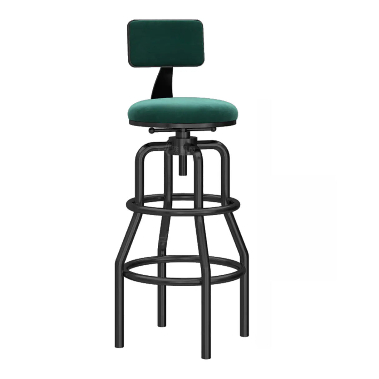 Swivel Adjustable Round Seat Iron Frame Bar Stool Image - 14