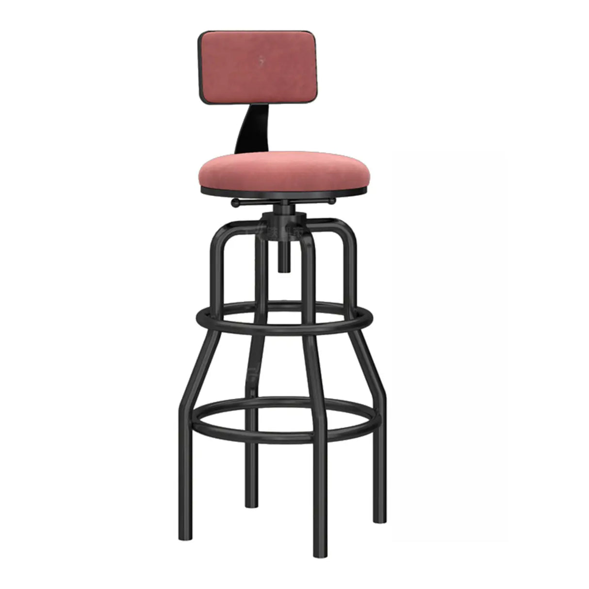 Swivel Adjustable Round Seat Iron Frame Bar Stool Image - 15