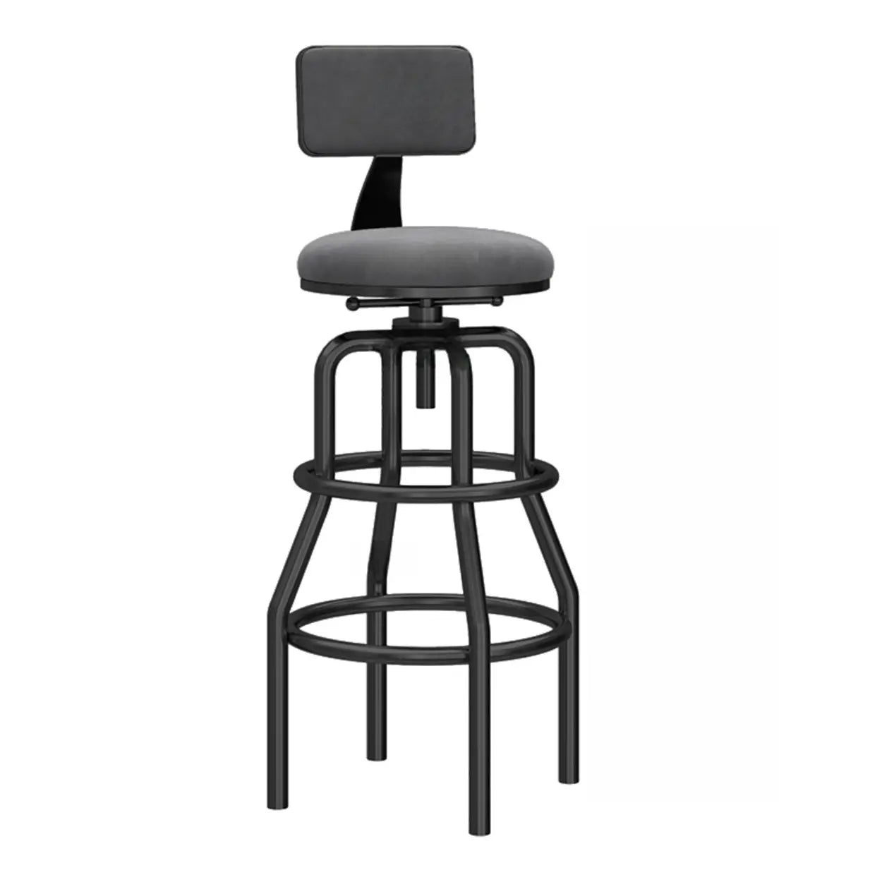 Swivel Adjustable Round Seat Iron Frame Bar Stool Image - 16