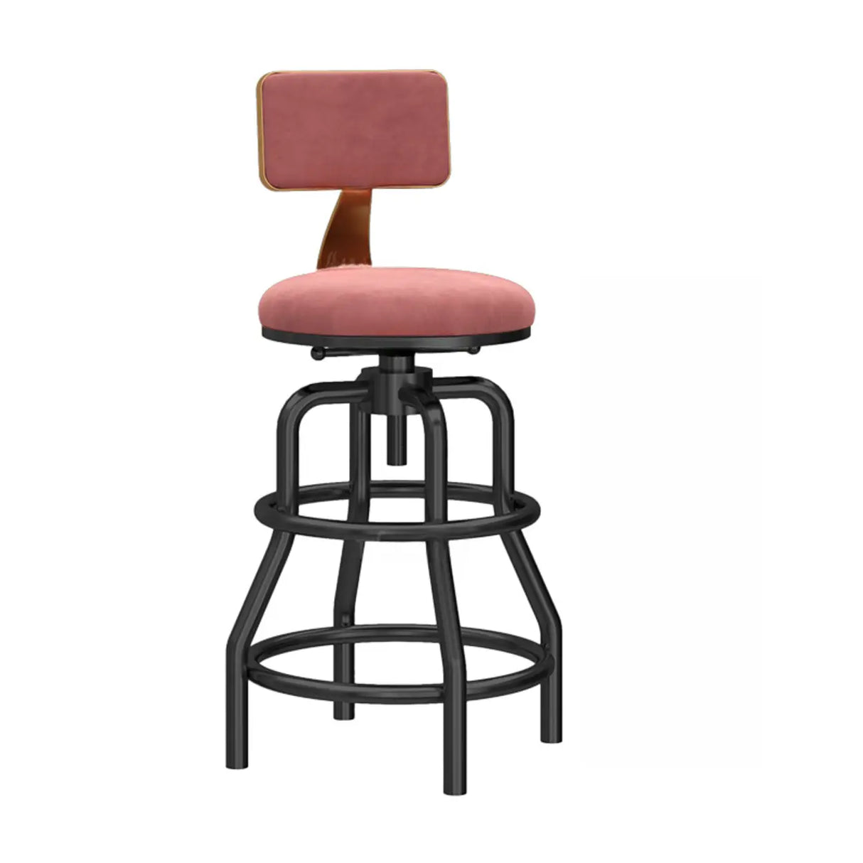 Swivel Adjustable Round Seat Iron Frame Bar Stool Image - 21