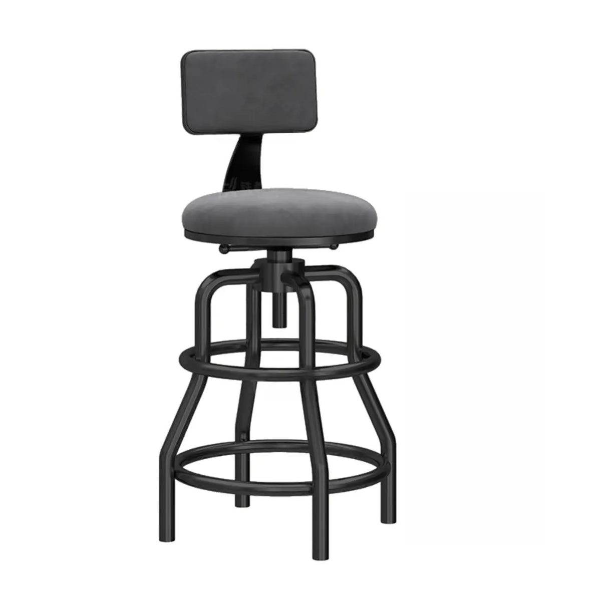 Swivel Adjustable Round Seat Iron Frame Bar Stool Image - 22