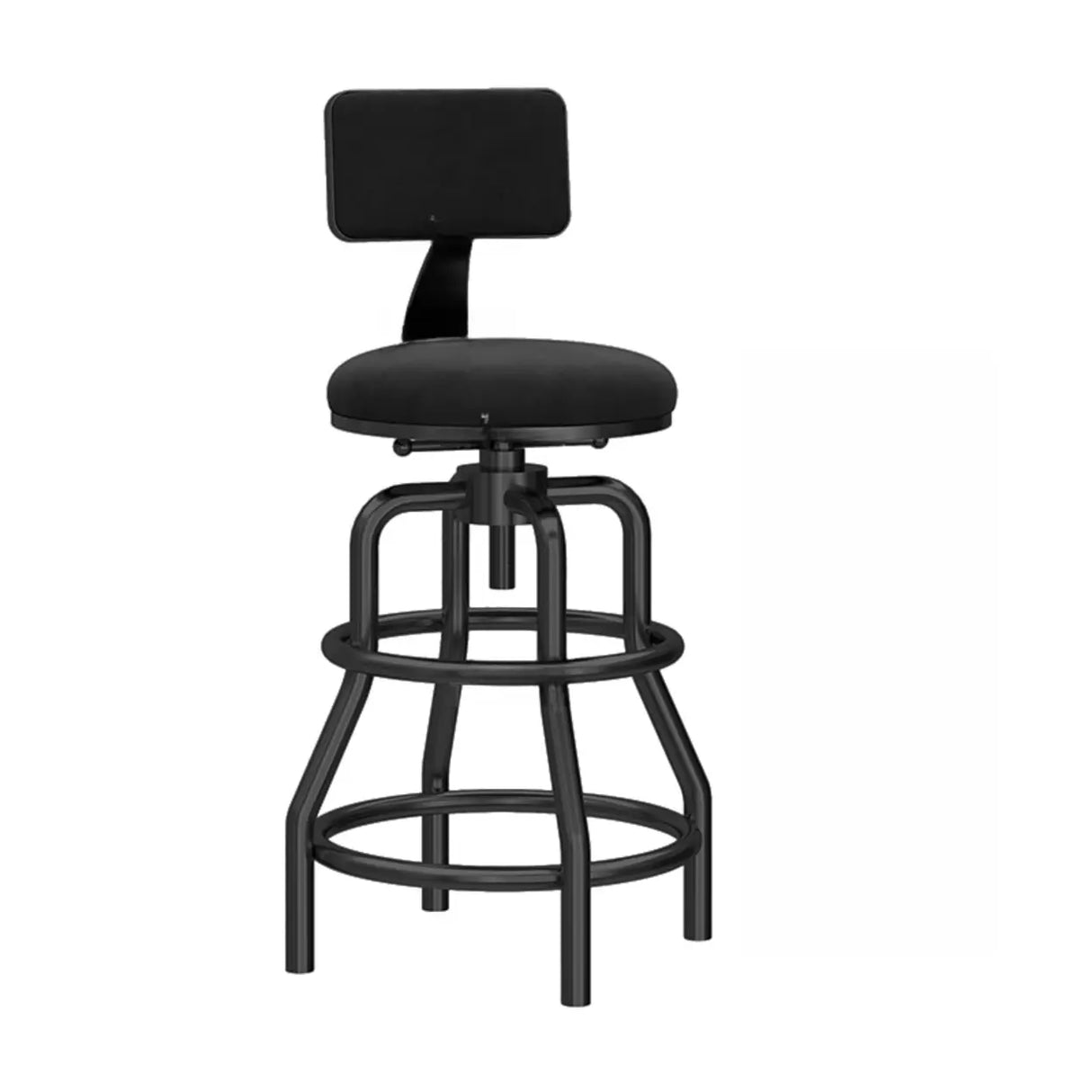 Swivel Adjustable Round Seat Iron Frame Bar Stool Image - 24