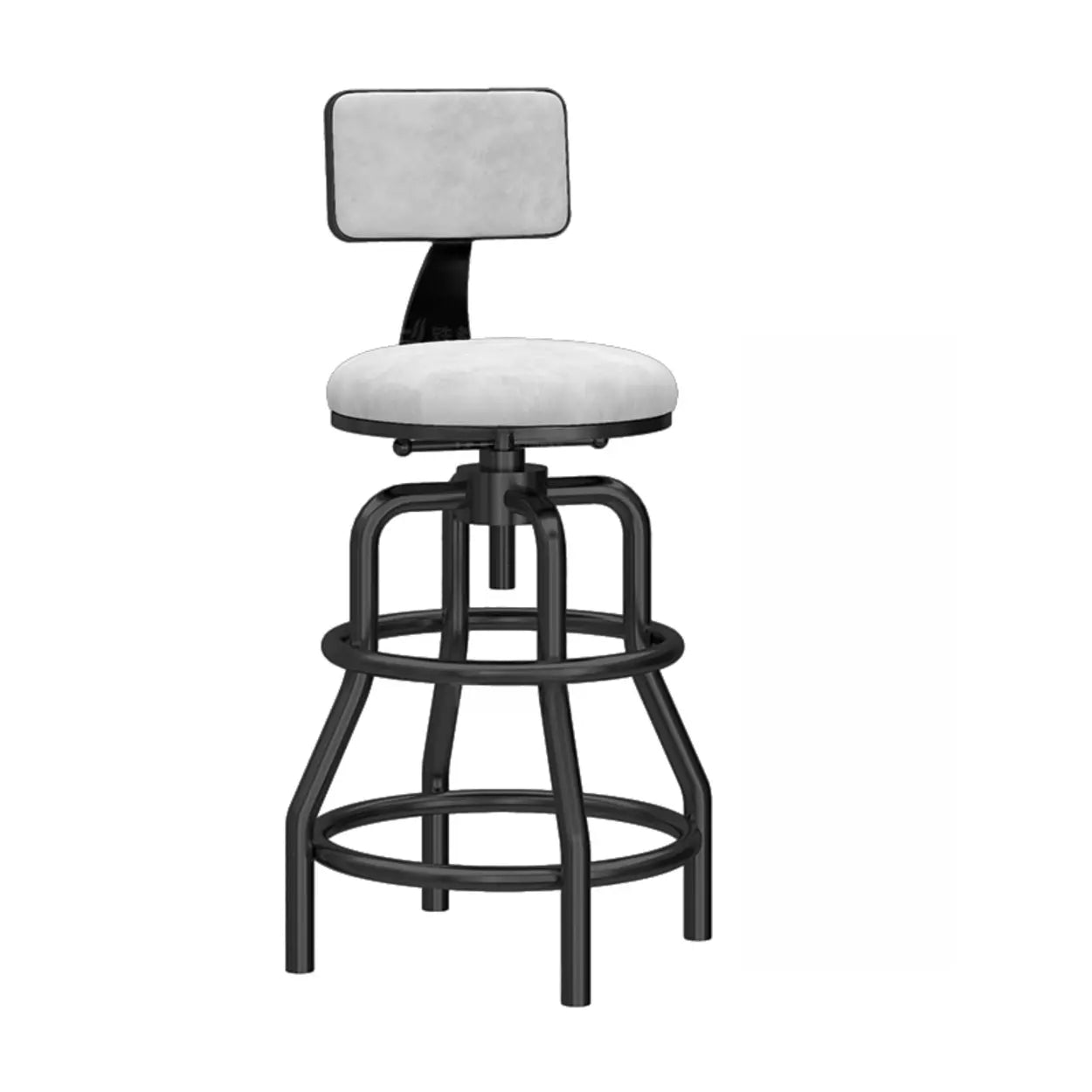 Swivel Adjustable Round Seat Iron Frame Bar Stool Image - 25