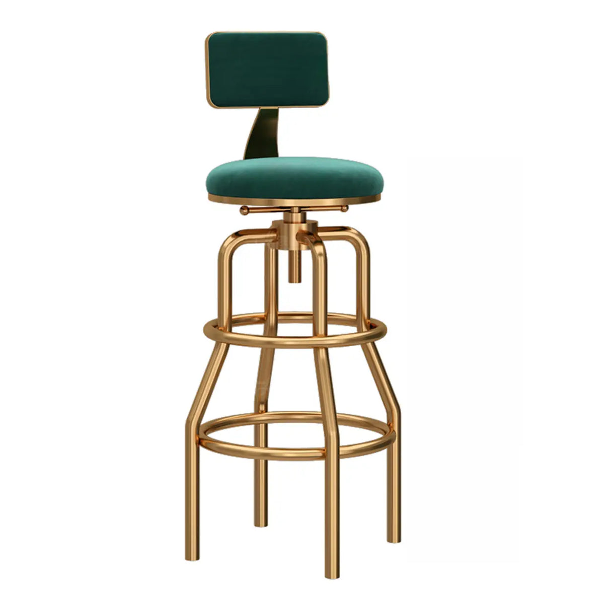 Swivel Adjustable Round Seat Iron Frame Bar Stool Image - 2