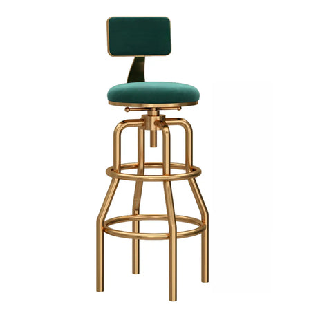 Swivel Adjustable Round Seat Iron Frame Bar Stool Image - 2