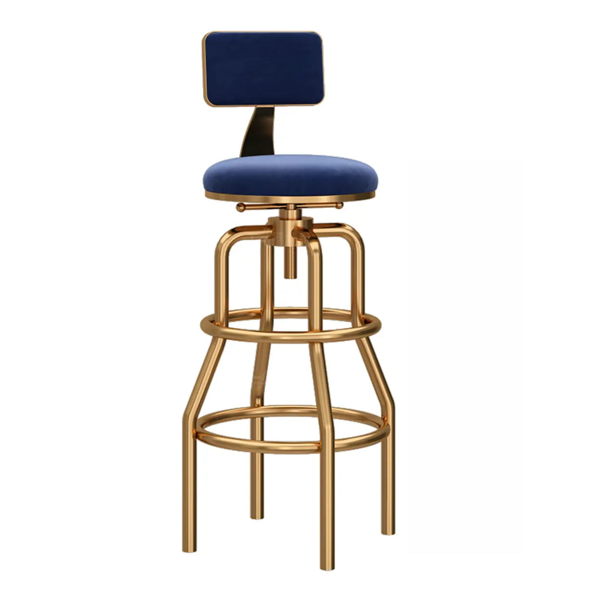 Swivel Adjustable Round Seat Iron Frame Bar Stool Image - 7