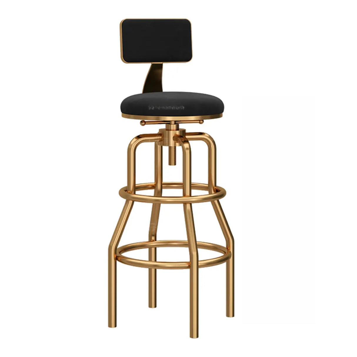 Swivel Adjustable Round Seat Iron Frame Bar Stool Image - 9