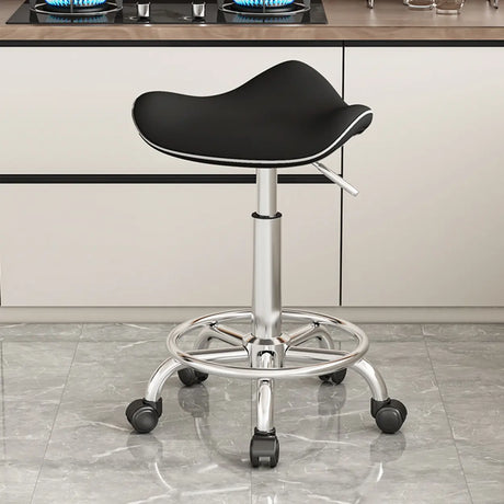Swivel Adjustable Saddle Stainless Steel Bar Stool Image - 2