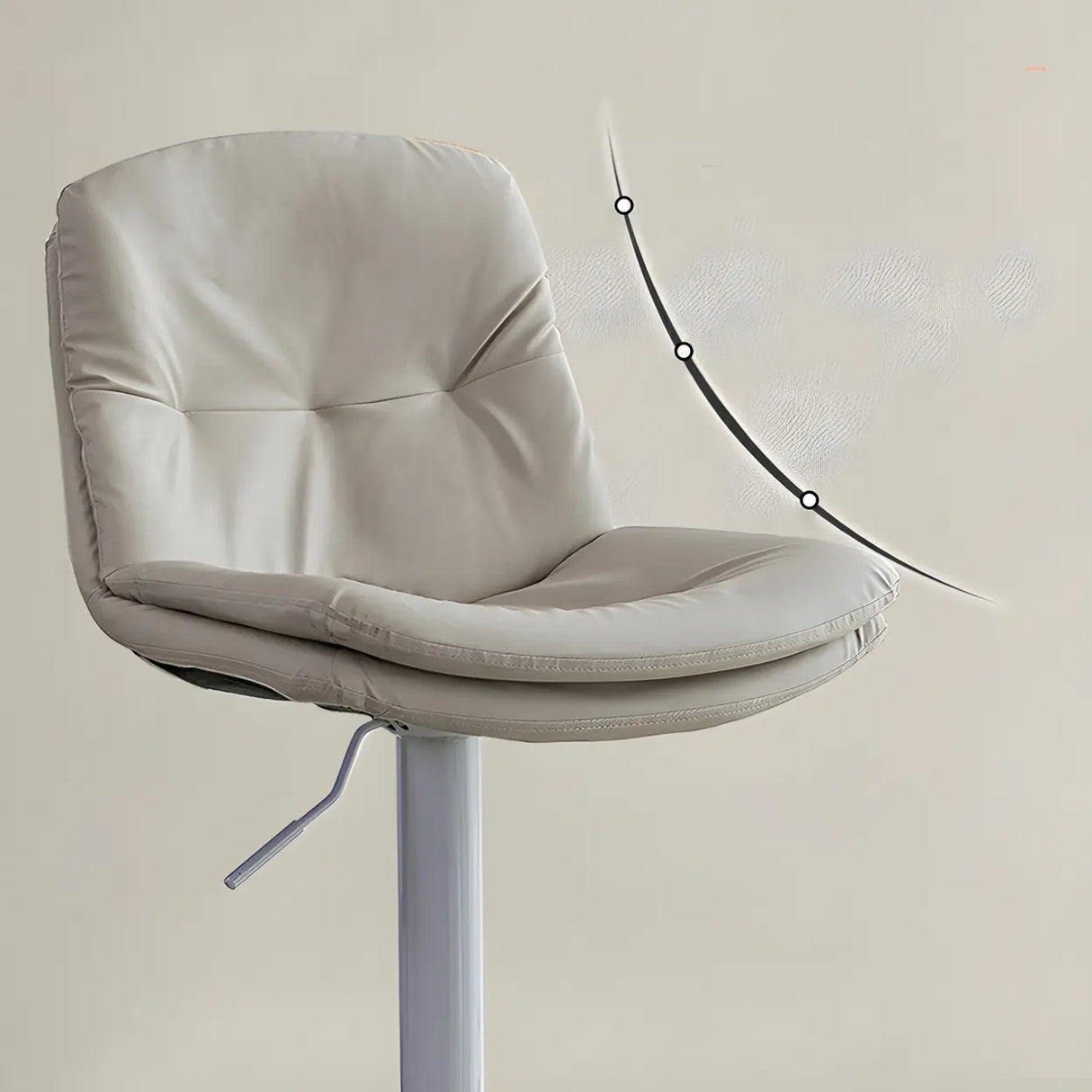 Swivel Beige Faux Leather Bucket Adjustable Bar Stool Image - 10