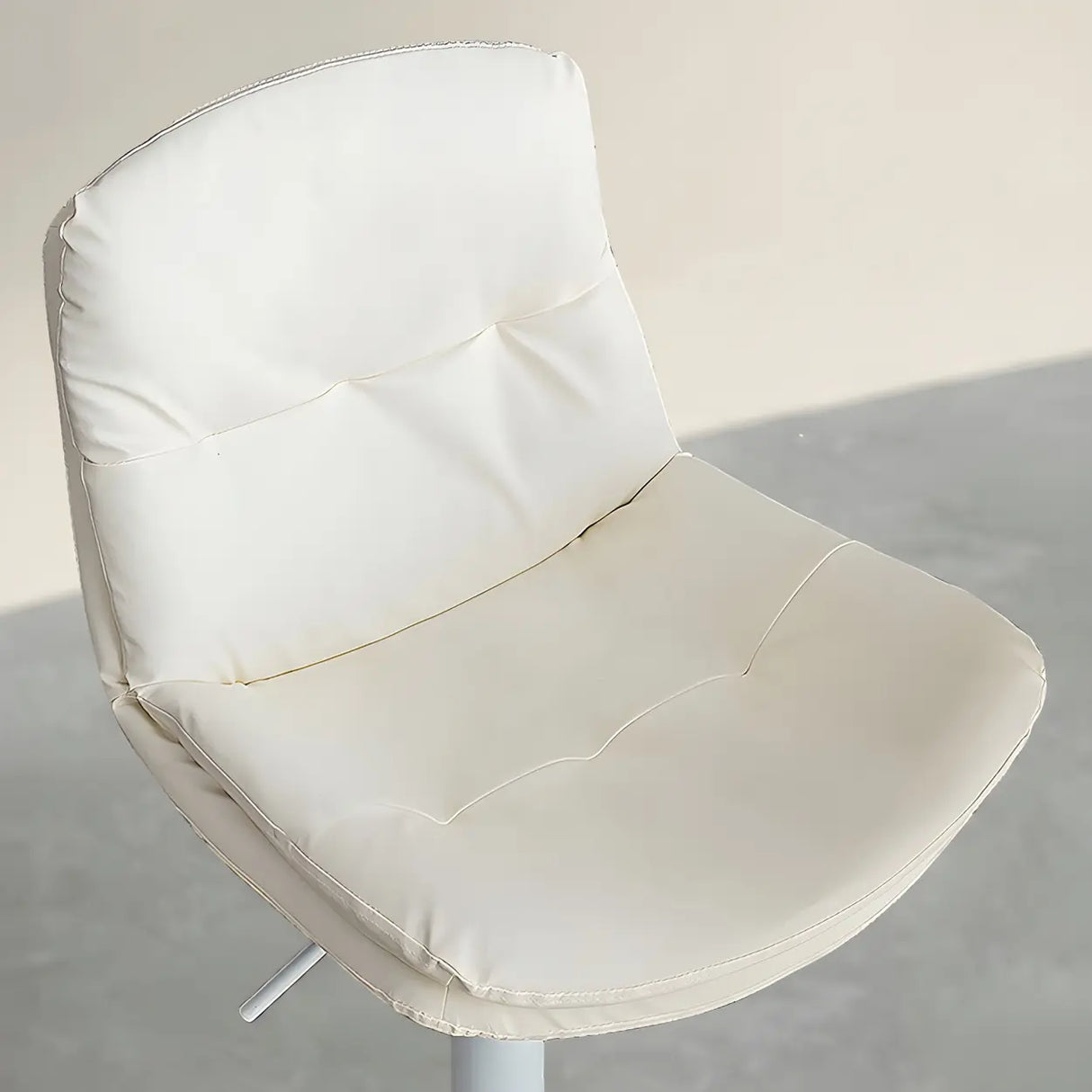 Swivel Beige Faux Leather Bucket Adjustable Bar Stool Image - 5