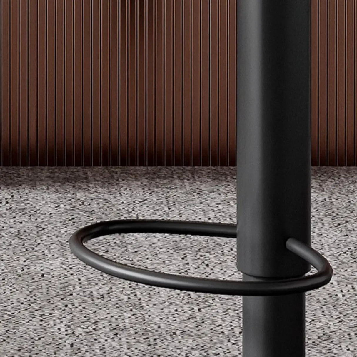 Swivel Bucket Leather Low Back Bar Stool with Footrest Image - 9