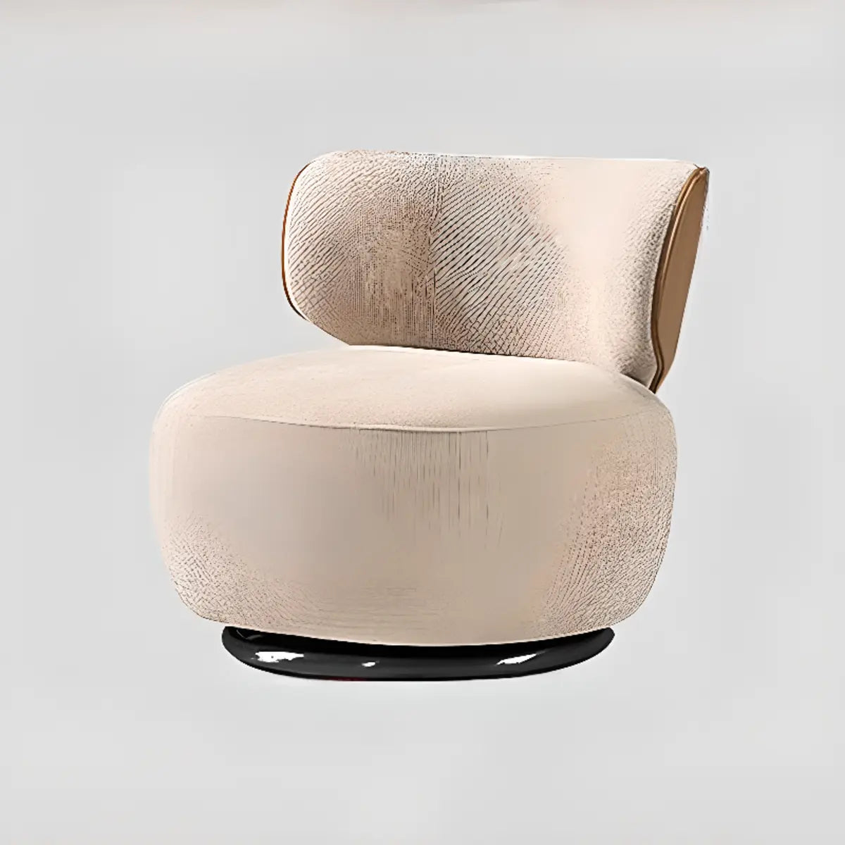 Swivel Cotton Linen Fixed Back Textured Side Chair Image - 7