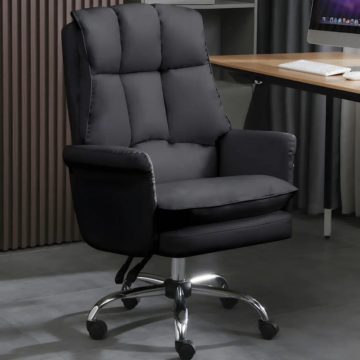 Swivel Ergonomic Leather Adjustable Footrest Office Chair Image - 13