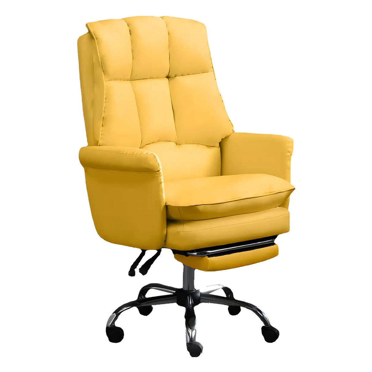 Swivel Ergonomic Leather Adjustable Footrest Office Chair Image - 9
