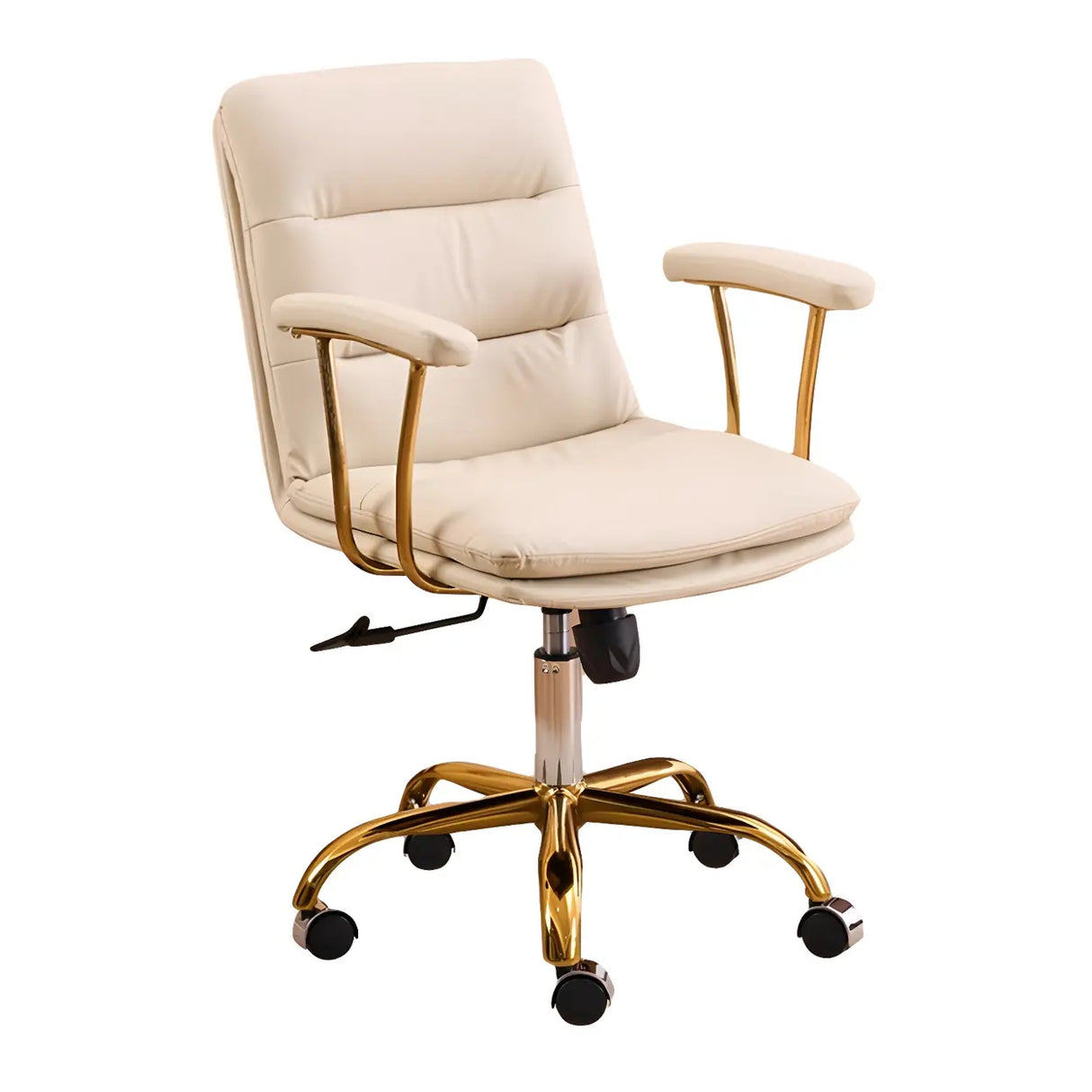 Swivel Ergonomic Leather Tilt Office Chair with Casters Image - 10