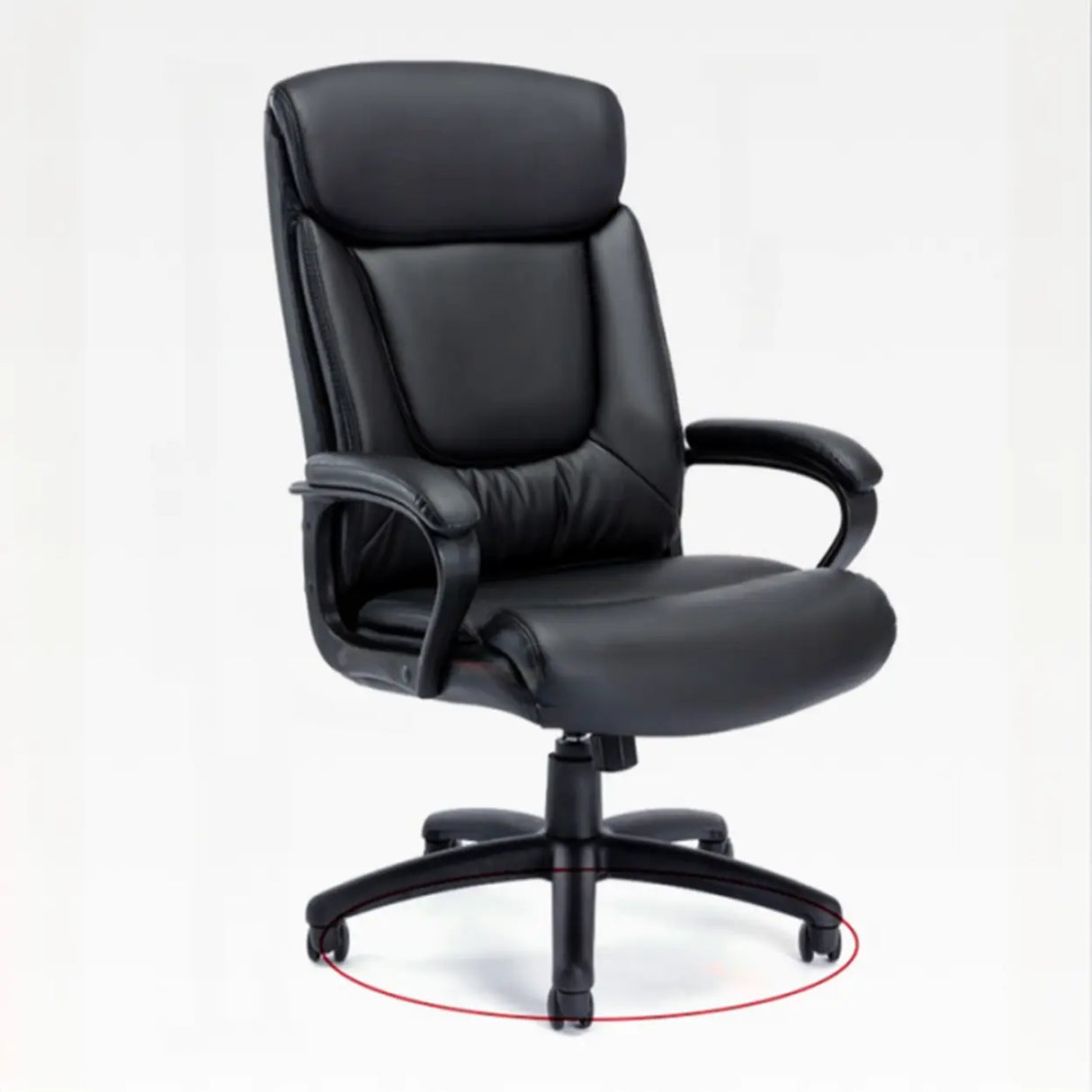 Swivel Executive Leather Upholstery Black Office Chair Image - 5