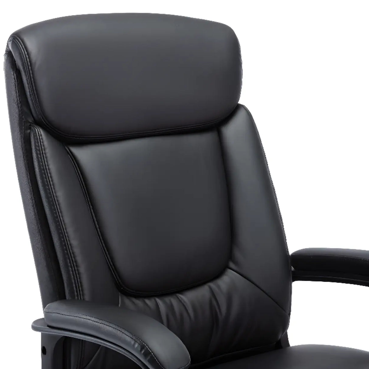Swivel Executive Leather Upholstery Black Office Chair Image - 6
