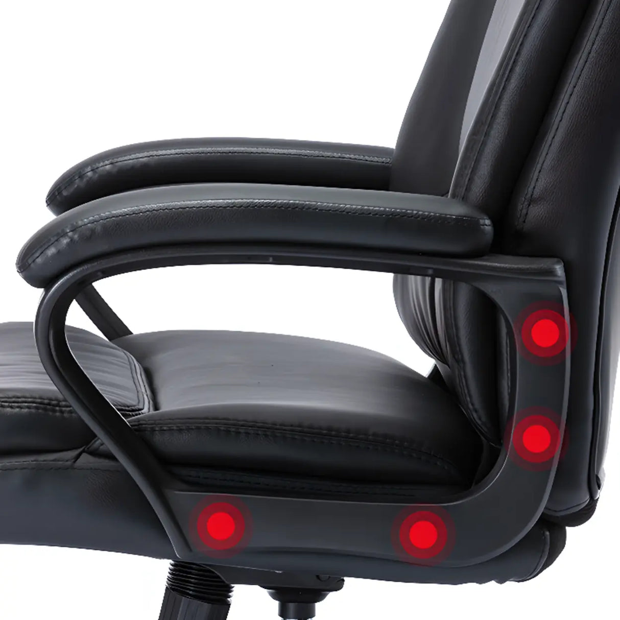 Swivel Executive Leather Upholstery Black Office Chair Image - 7