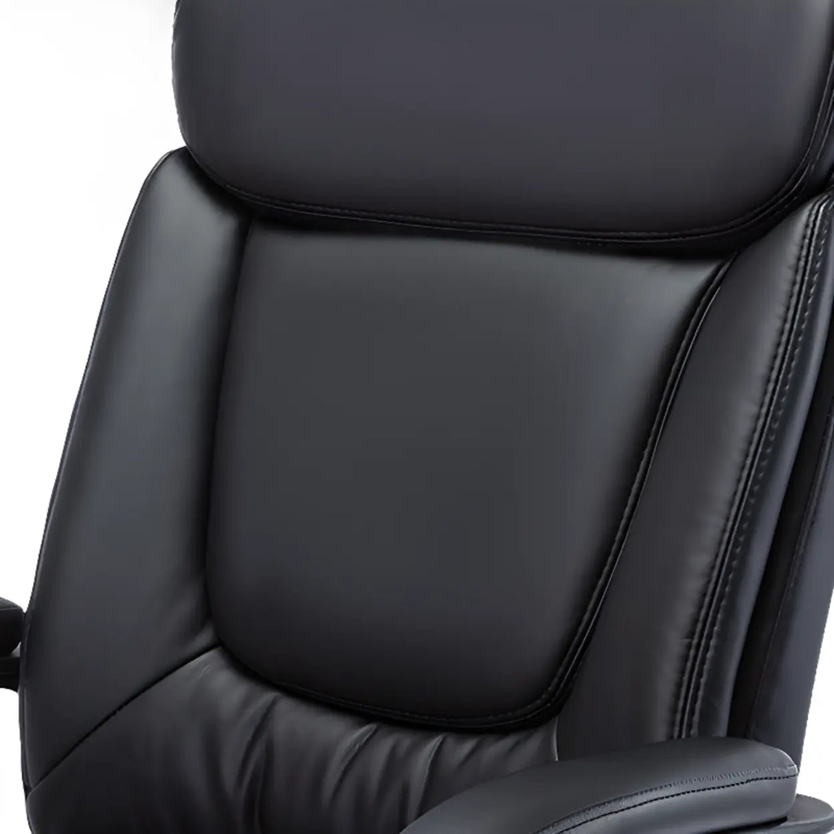Swivel Executive Leather Upholstery Black Office Chair Image - 8