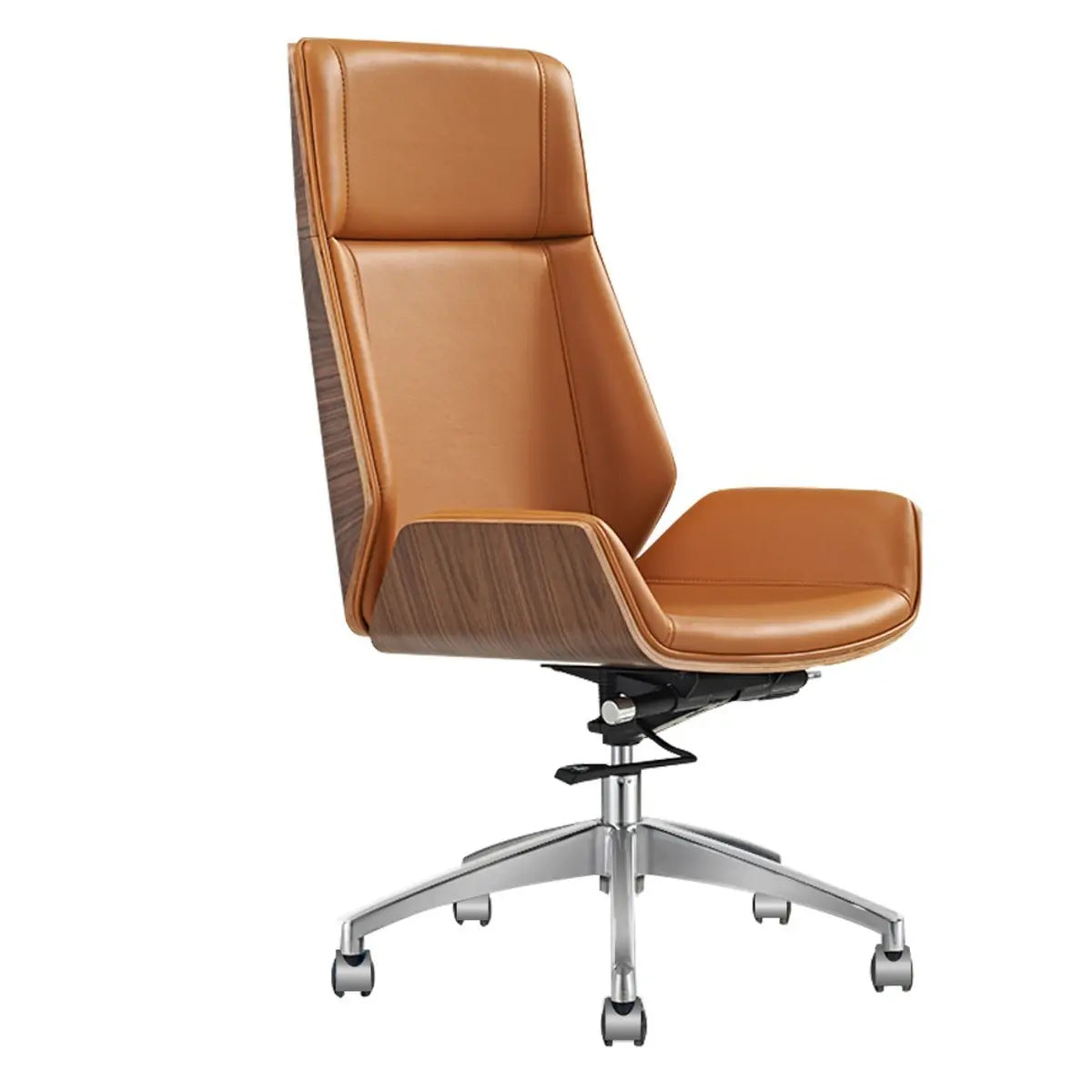 Swivel Faux Leather Adjustable Back Angle Office Chair Image - 4