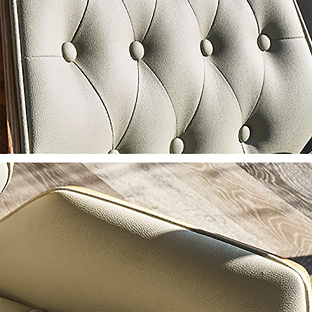 Swivel Faux Leather Headrest Office Chair with Armrest Image - 6