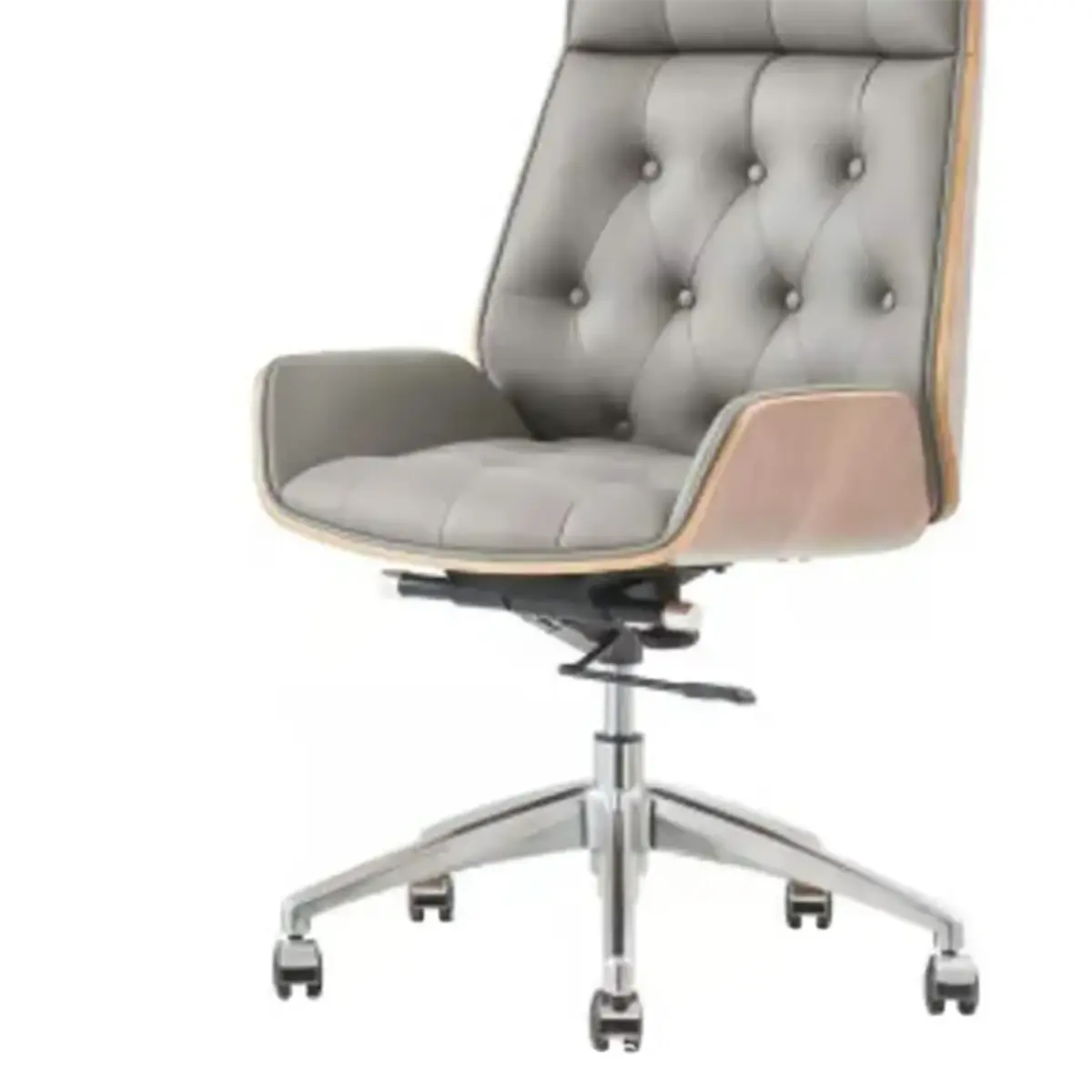 Swivel Faux Leather Headrest Office Chair with Armrest Image - 8