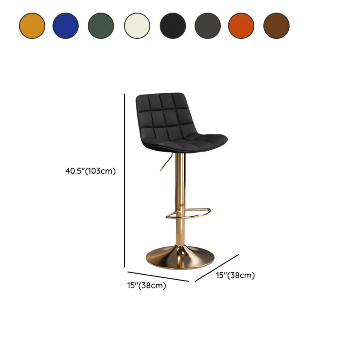 Swivel Faux Leather Saddle Seat Bar Stool with Back Image - 32