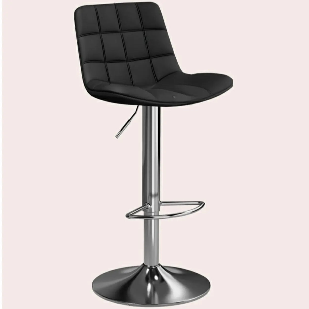 Swivel Faux Leather Saddle Seat Bar Stool with Back Image - 7