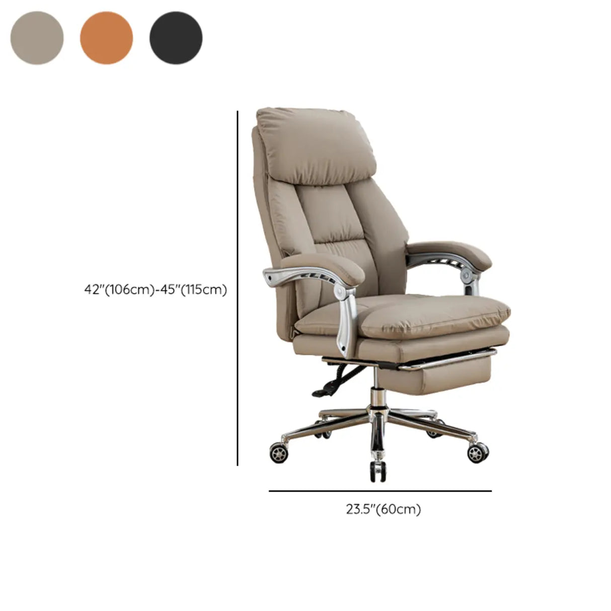 Swivel High-Back Faux Leather Office Chair with Headrest