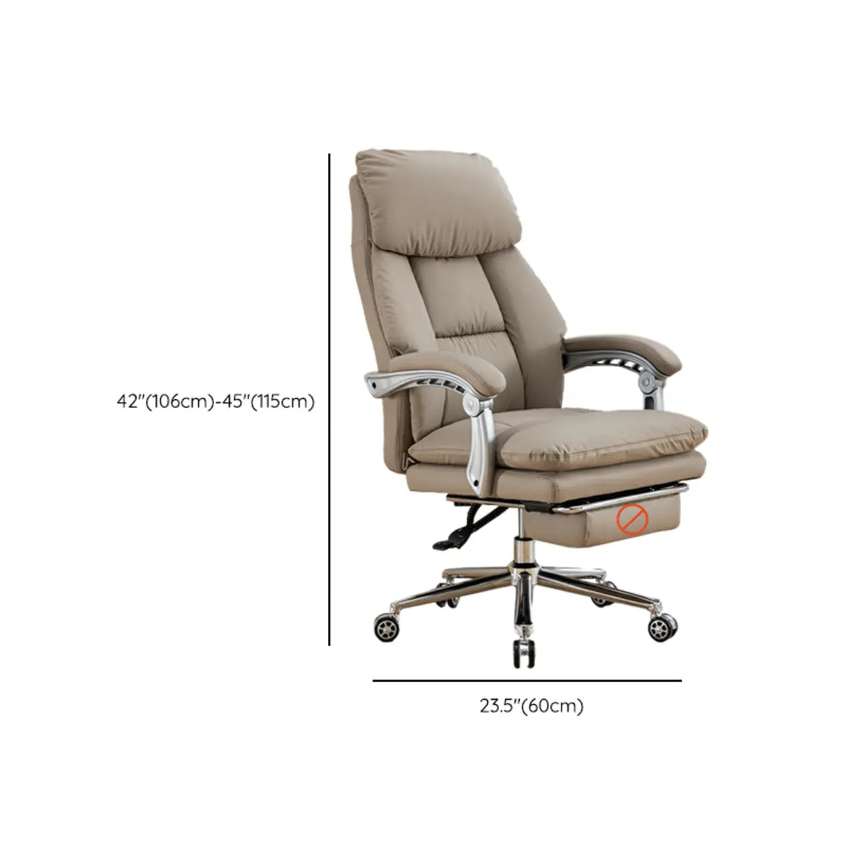 Swivel High-Back Faux Leather Office Chair with Headrest Image - 13