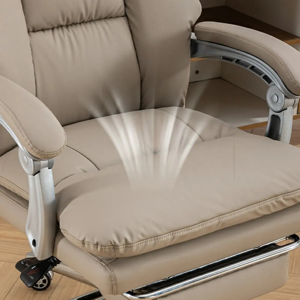 Swivel High-Back Faux Leather Office Chair with Headrest Image - 6