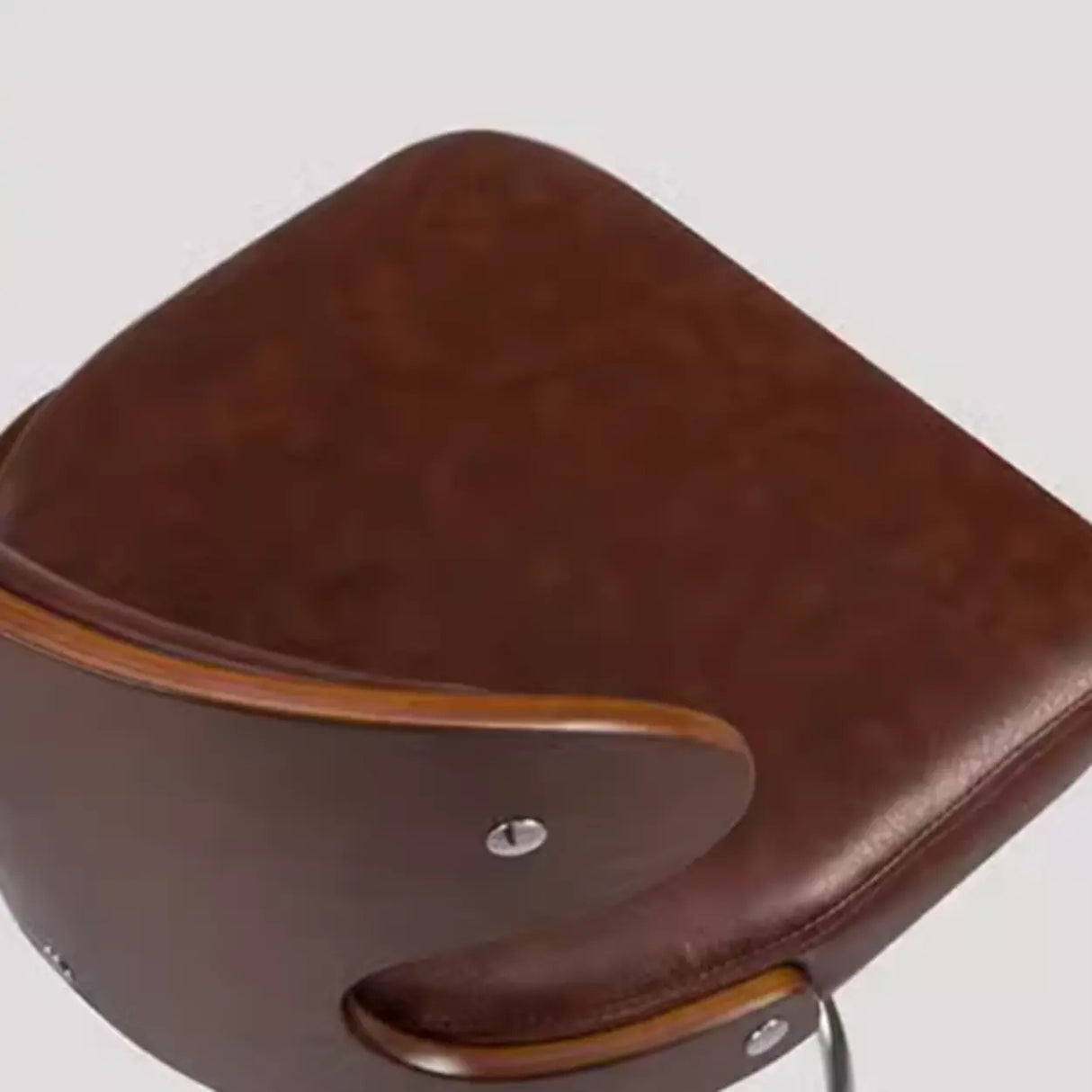 Swivel Leather Curved Back Home Bar Stool with Footrest Image - 13