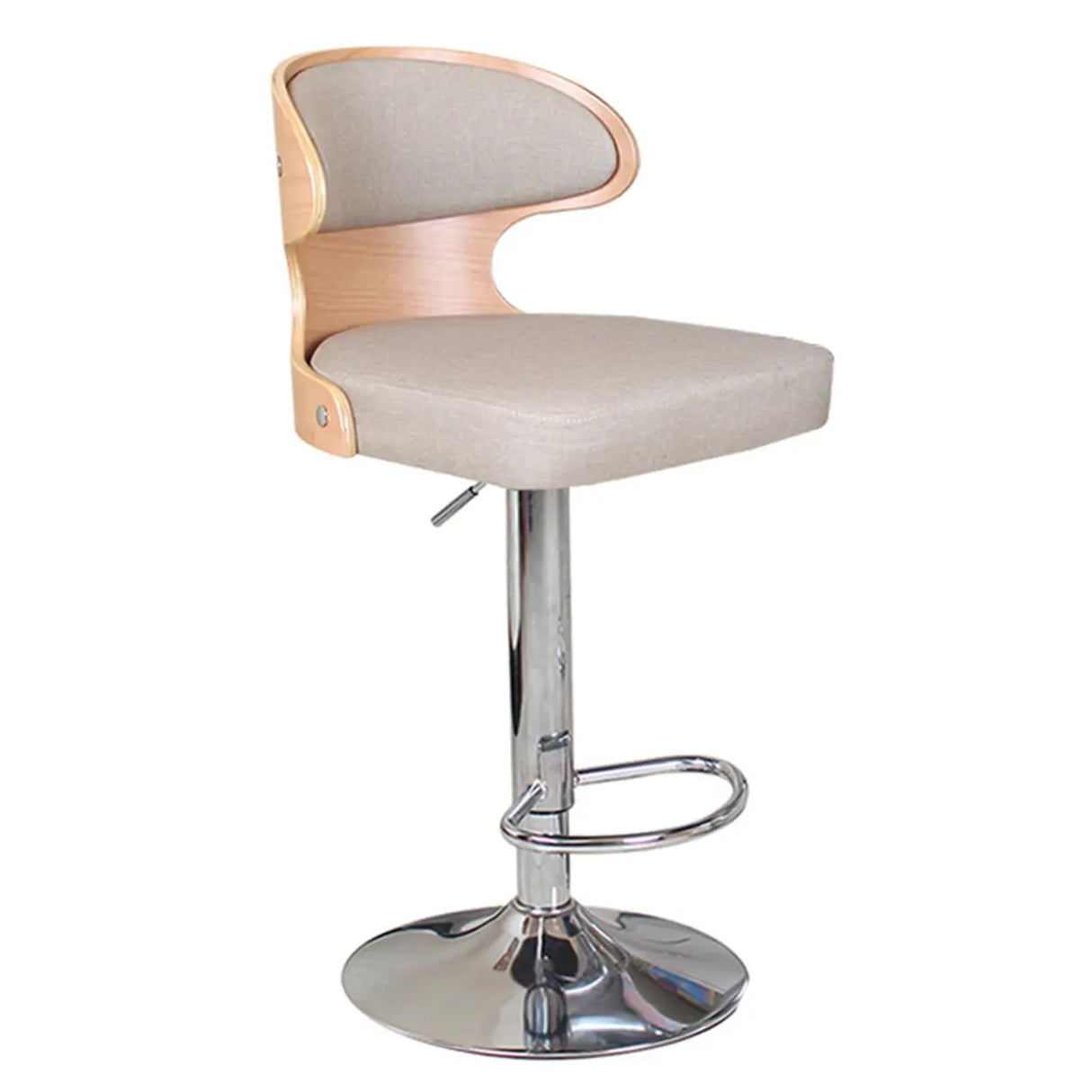 Swivel Leather Curved Back Home Bar Stool with Footrest Image - 16