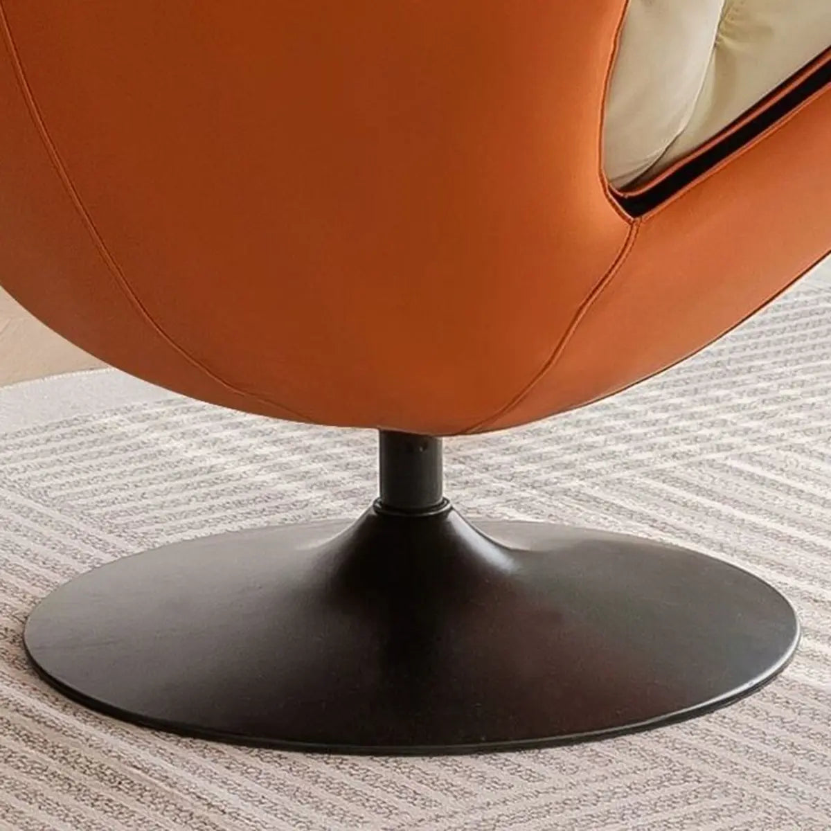 Swivel Leather Ergonomic Accent Chair with Ottoman Image - 10