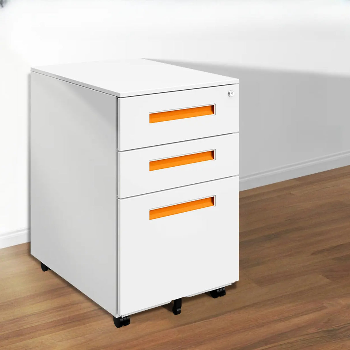 Swivel Metal Under Desk Vertical White Filing Cabinet Image - 25