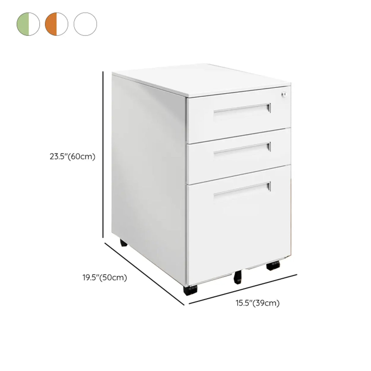 Swivel Metal Under Desk Vertical White Filing Cabinet Image - 29