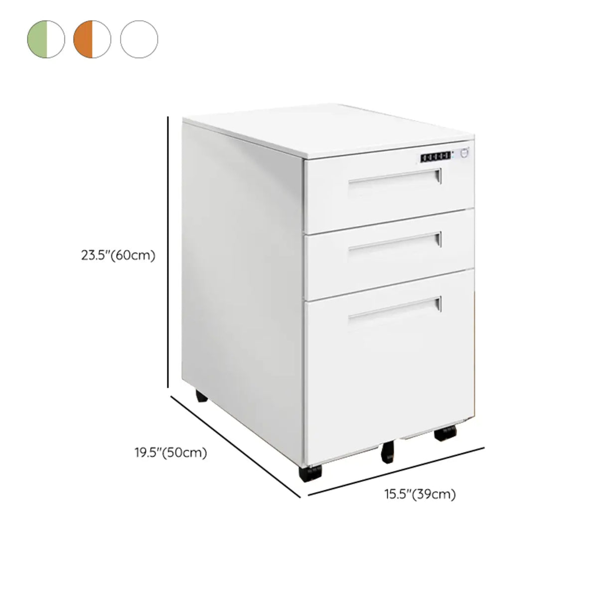 Swivel Metal Under Desk Vertical White Filing Cabinet Image - 30