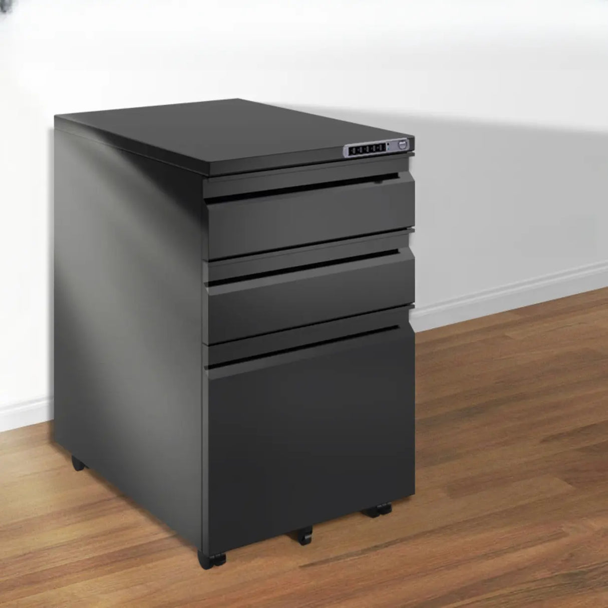 Swivel Metal Under Desk Vertical White Filing Cabinet Image - 10