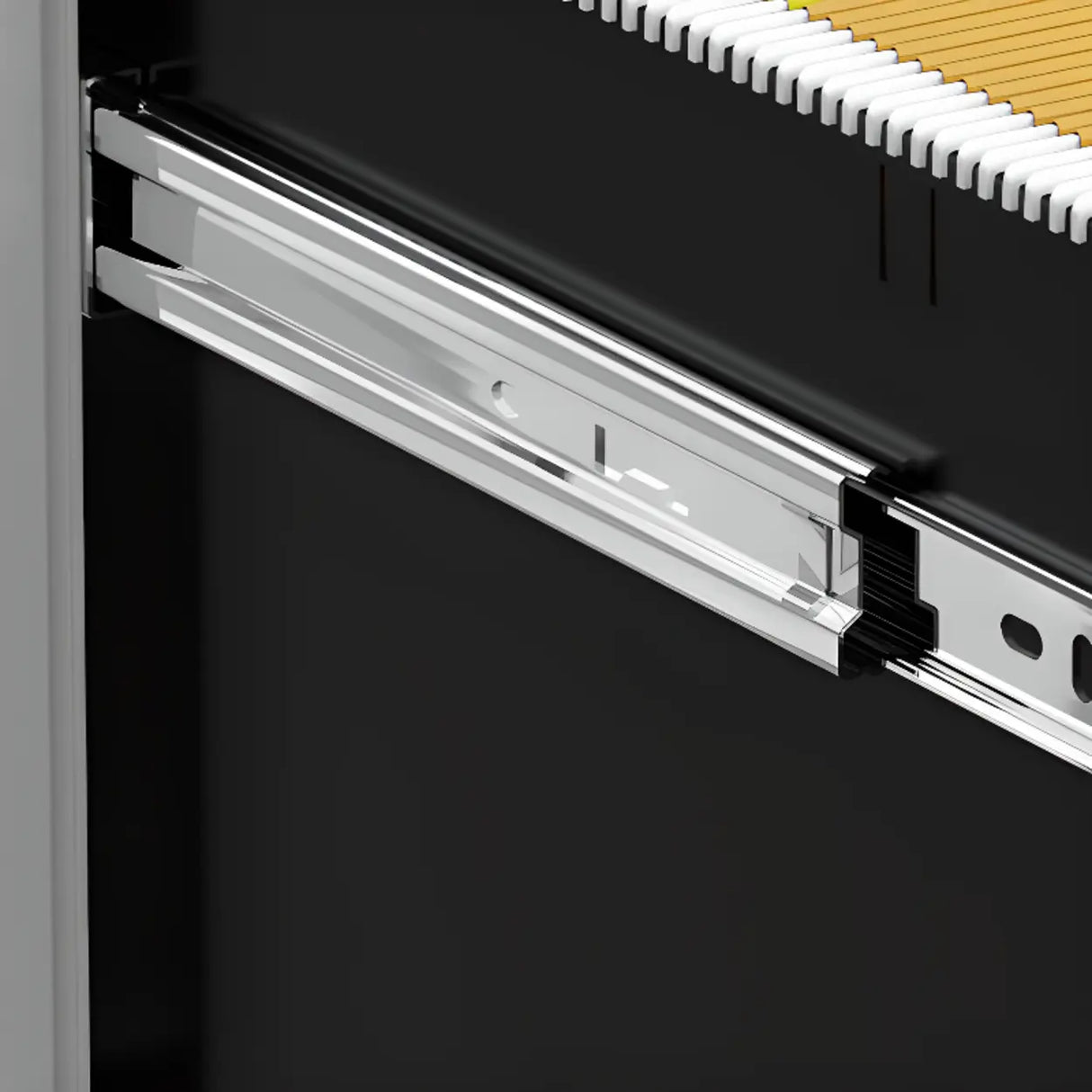 Swivel Metal Under Desk Vertical White Filing Cabinet Image - 13