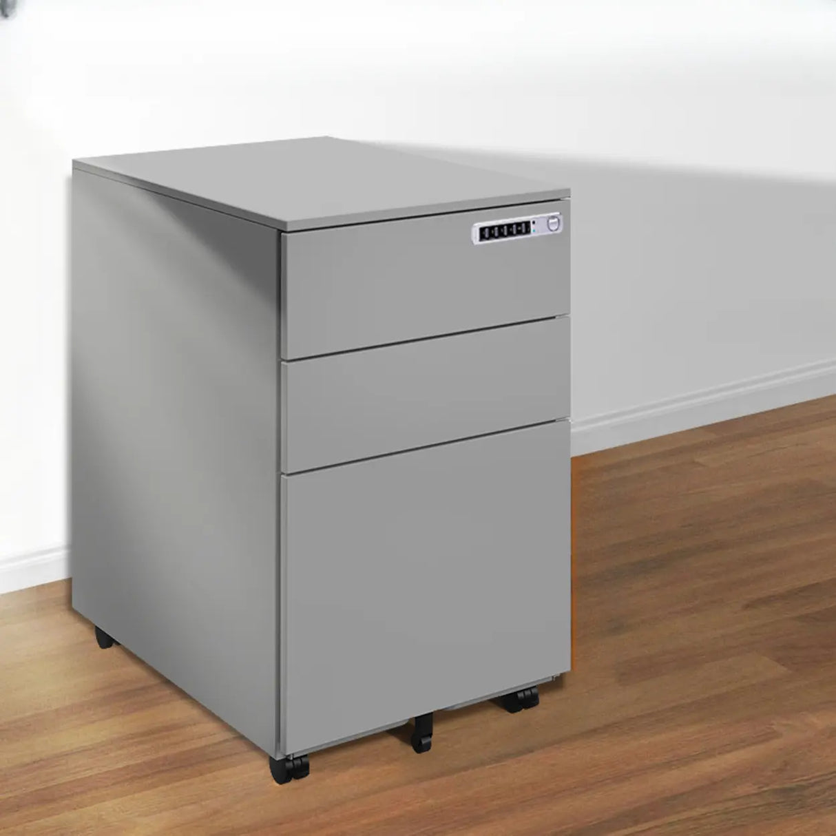 Swivel Metal Under Desk Vertical White Filing Cabinet Image - 16