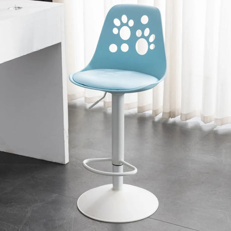 Swivel Paw-Shaped Full Back Bucket Leather Bar Stool Image - 2