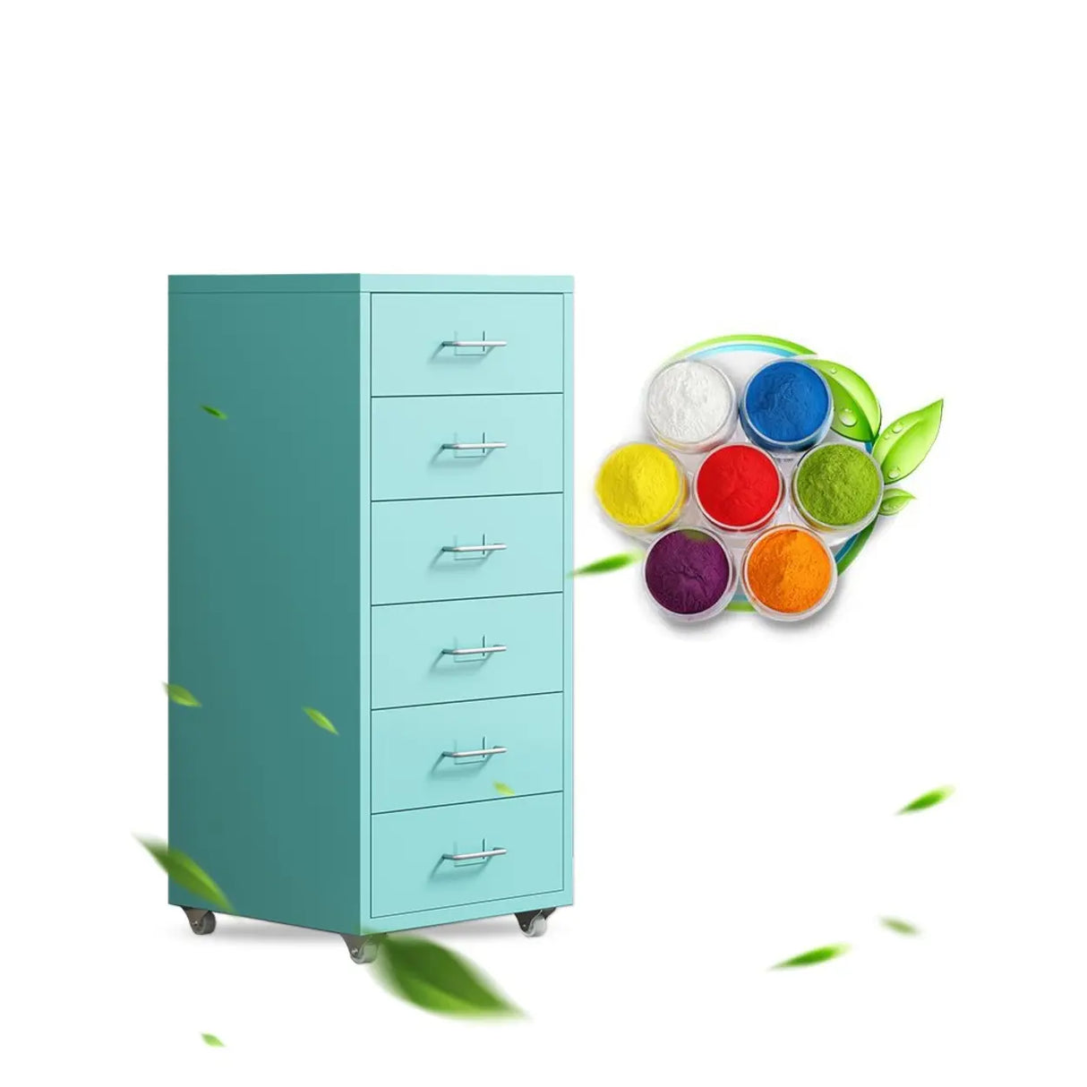 Swivel Steel Vertical Storage Filing Cabinet with Wheels Image - 13