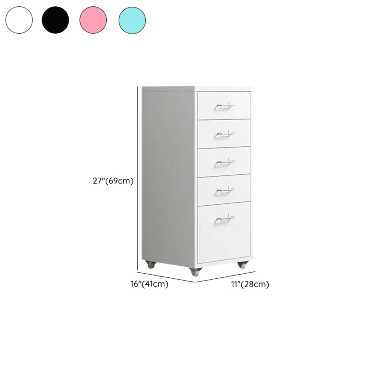 Swivel Steel Vertical Storage Filing Cabinet with Wheels Image - 22