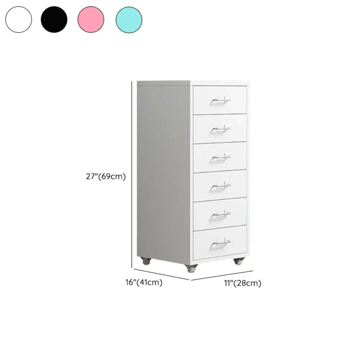 Swivel Steel Vertical Storage Filing Cabinet with Wheels Image - 23